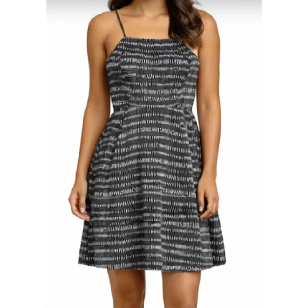 Kate Spade Saturday black and white abstract Cross back mini dress 0